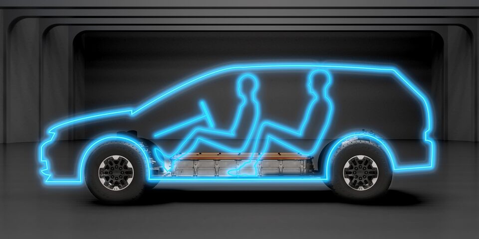 Ícono de plataforma de baterias y carga Ultium para Chevrolet Equinox EV 2024 SUV eléctrica deportiva