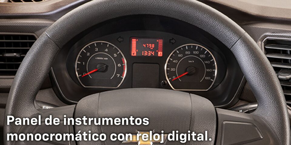  Furgoneta de carga Chevrolet Tornado Van 2025 con panel de instrumentos monocromático con reloj digital e iluminación